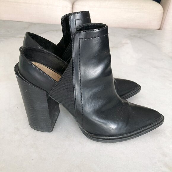 Zara Trafaluc black ankle boots / mules with chunky heels, pointed toe (size 39) - Picture 3 of 6